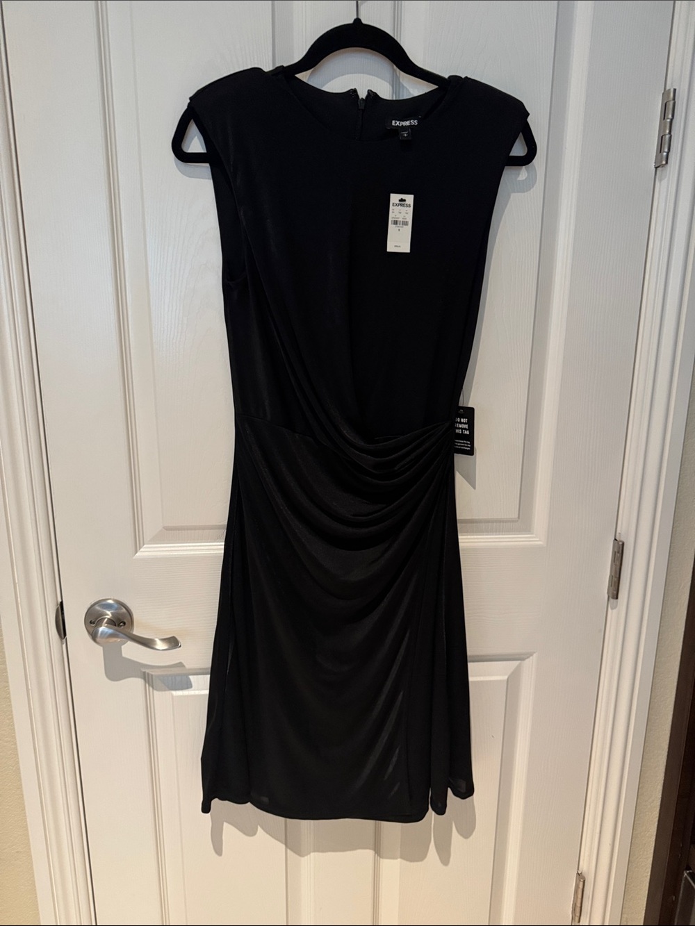 Express Black Draped Sheath Dress